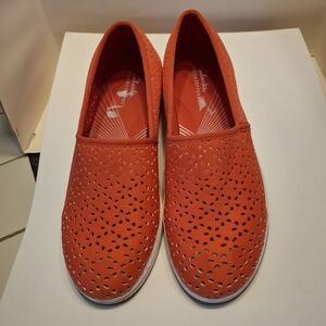 Clarks Orange Perforated Flats